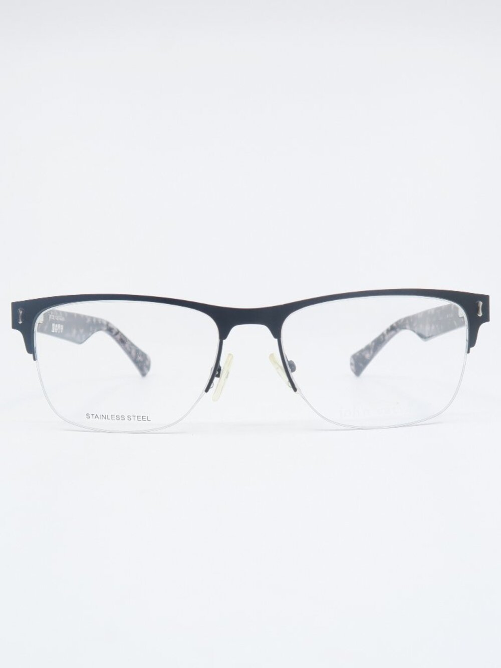 John Varvatos V181 54mm Black Semi Rimless Stainless Steel, New Eyeglasses.